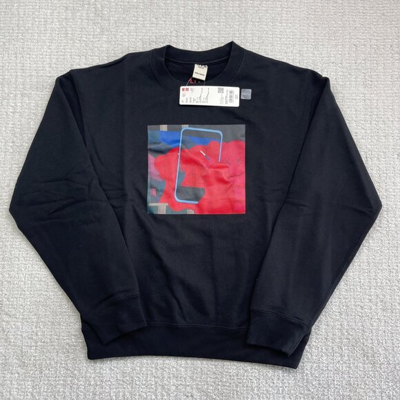 NEW UNIQLO KAWS x Andy Warhol Sz XXS Black Cotton Crew Neck Sweatshirt hoodie - Picture 1 of 14